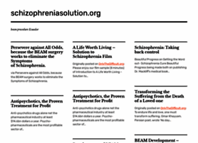 schizophreniasolution.org